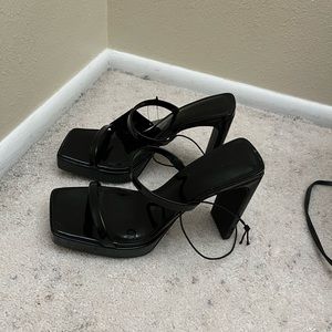 Black heeled sandals